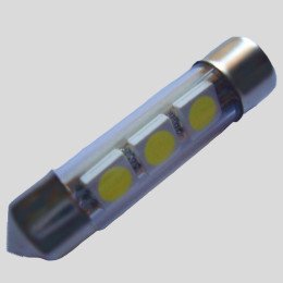 Автомобільна світлодіодна лампа SV8,5(C5W)-42mm-5050-3-glass bulb-nw