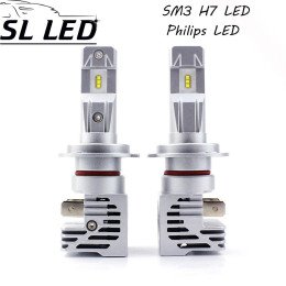LED лампы в головной свет серии SM3 Цоколь H7  (PK22s), 25W, 5000 Люмен/Комплект