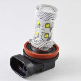 Автомобильная светодиодная лампа с цоколем H11 в противотуманные фонари Cree 50W  Линза Белый 