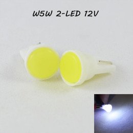 Автомобільна світлодіодна лампа T10(W5W) 2-LED 12V 7000K Холодний Білий