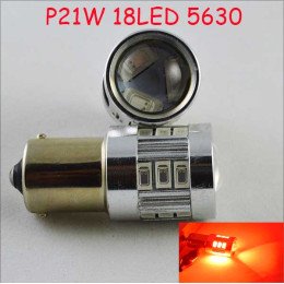 Светодиодная автомобильная лампа SLS LED с цоколем R5W, 1156, P21W, BA15S 18-5630led 9-30V Красный
